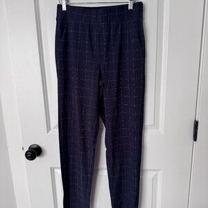 Athleta Brooklyn Pants - Navy Windowpane Print (EUC)